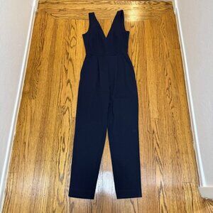 French Connection sleeveless v-neck jumpsuit, navy, size 2